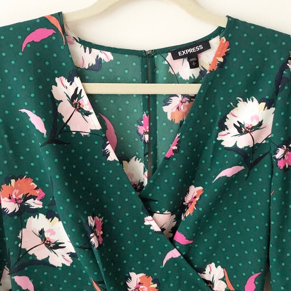 Express | Mixed Print Surplice Mini Dress Sz S NWT - Picture 5 of 15